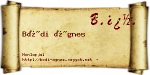 Bódi Ágnes névjegykártya
