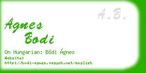 agnes bodi business card
