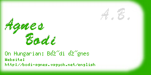 agnes bodi business card